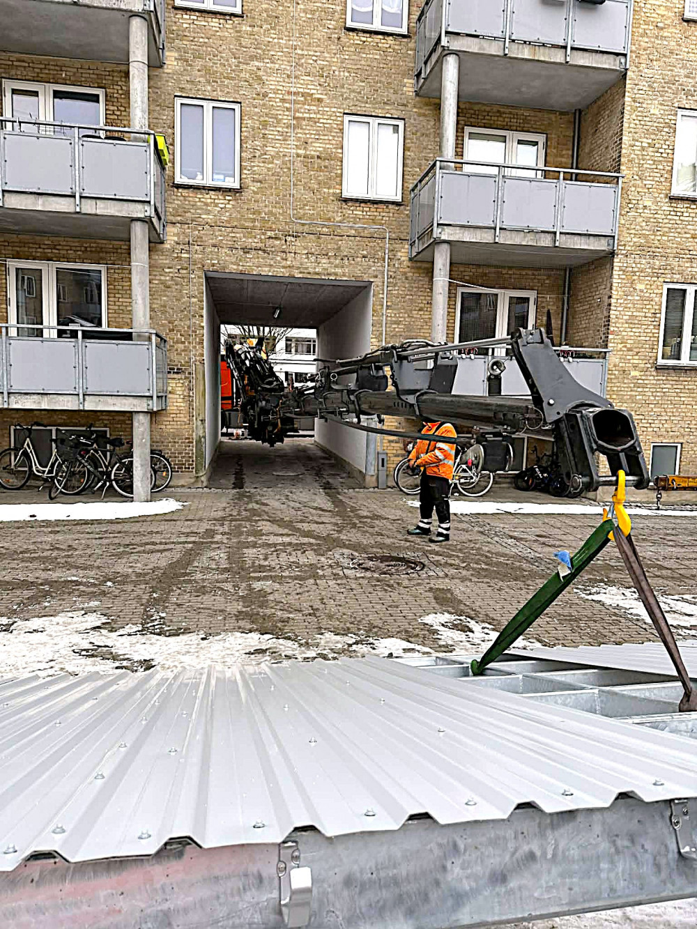 Overdækning flyttes i 45 grader