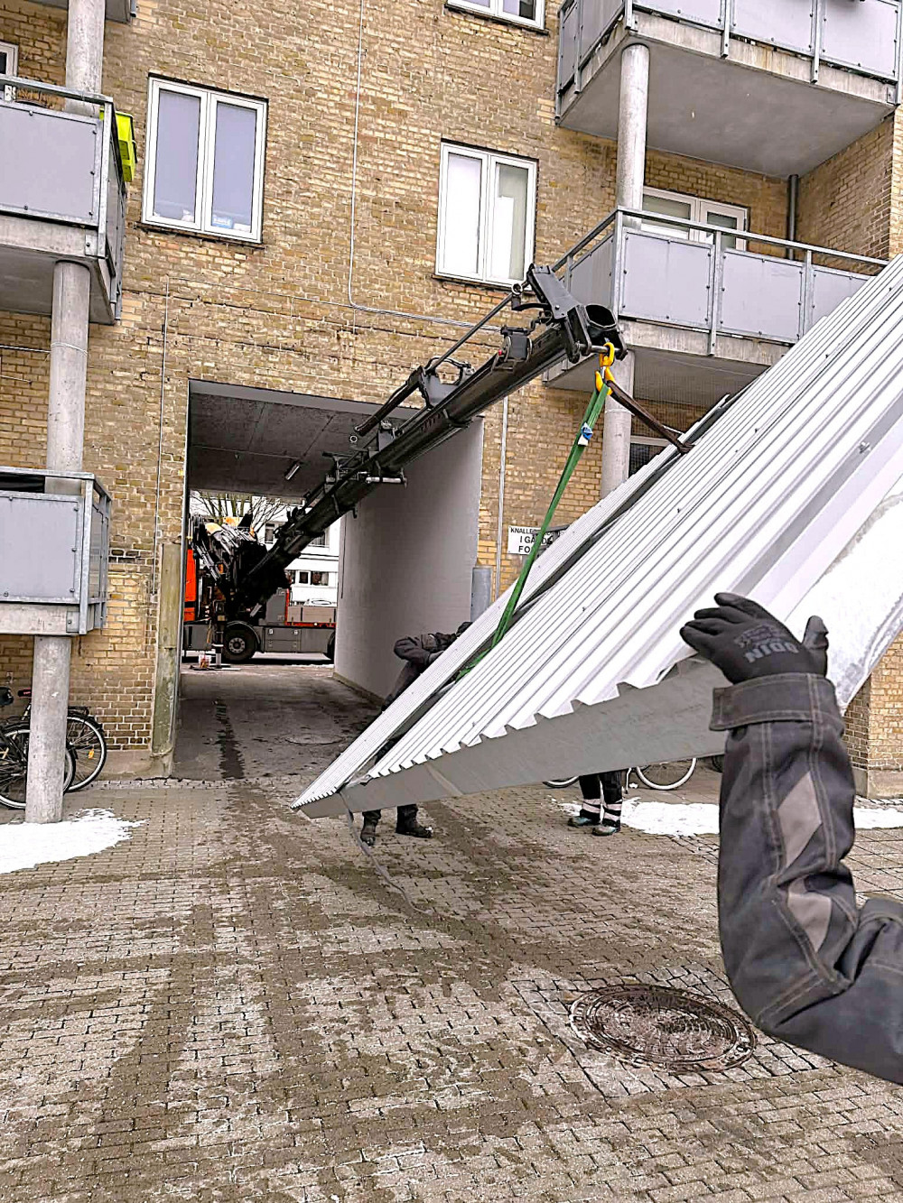 Overdækning flyttes i 45 grader